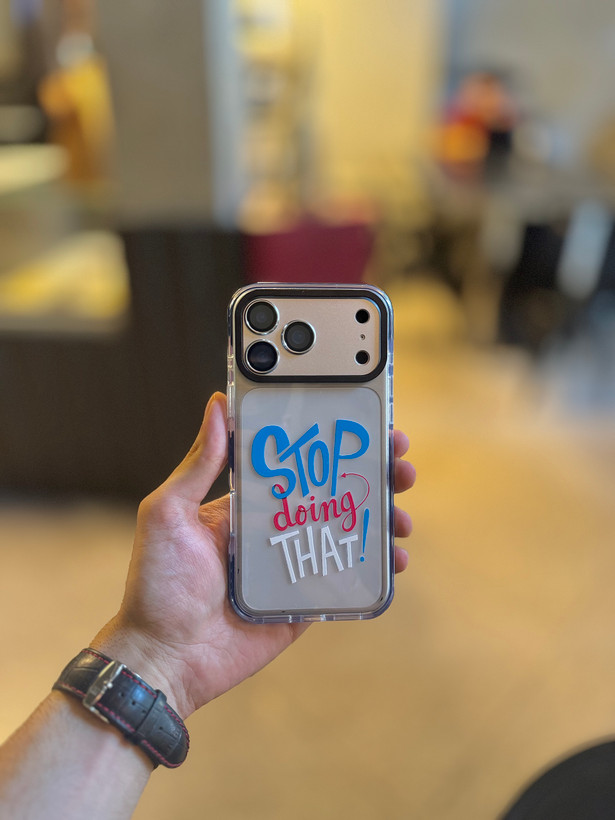 گوشی آیفون طرح Stop Doing That - مدل آنتیشاک (Anti-Shock) شفاف
