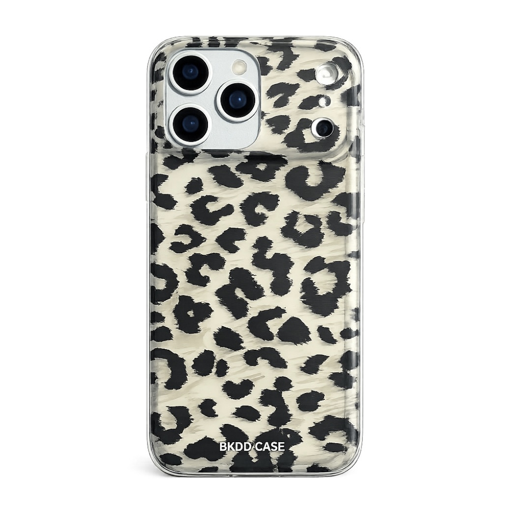قاب آیفون پلنگی نیمه شفاف مات BKDD | قاب آنتی‌شوک لوکس Leopard Clear Case for iPhone