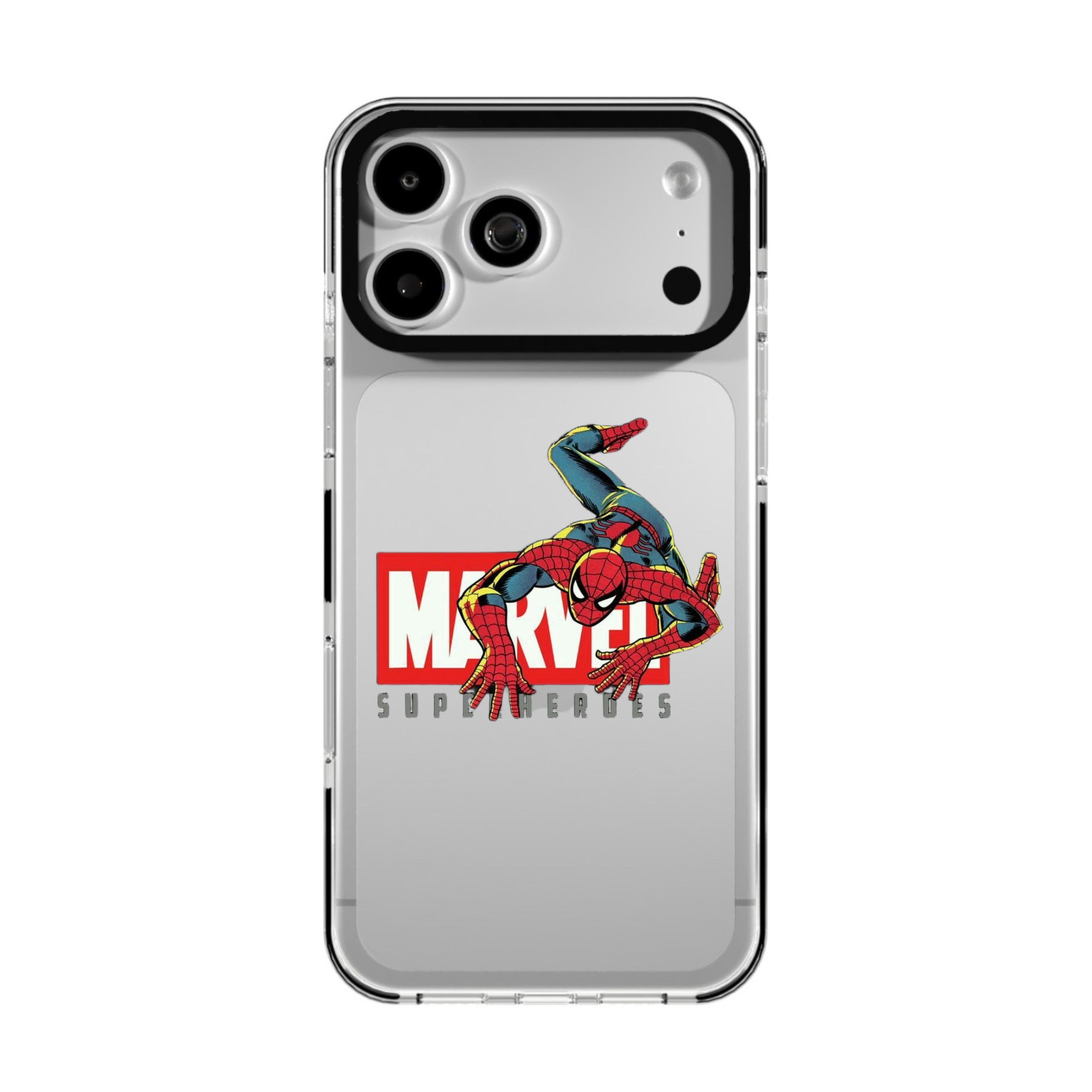 قاب آیفون اسپایدرمن پشت طلق شفاف مدل Marvel Spider-Man Transparent Case