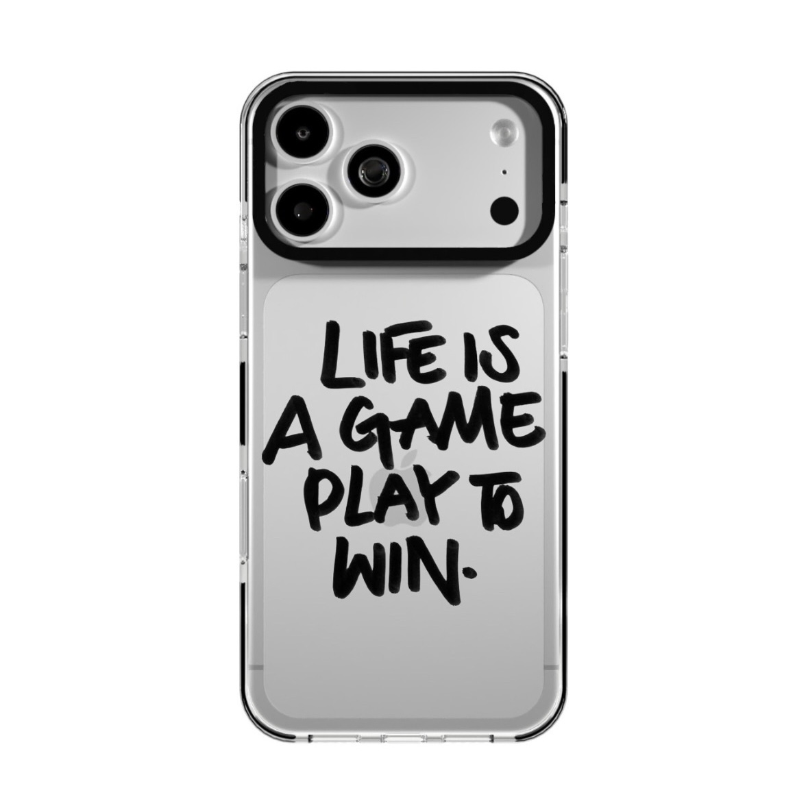 قاب آیفون LIFE IS A GAME شفاف ‌پشت طلق | مناسب آیفون