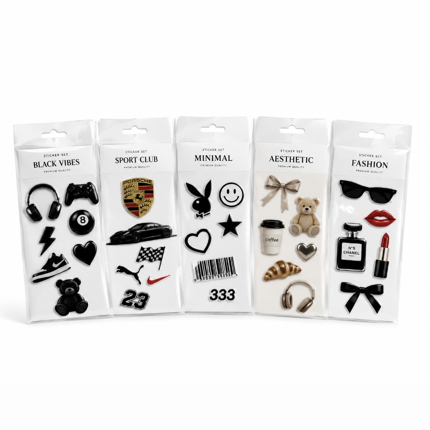 پک استیکر برجسته ژورنالی مدل Aesthetic Collection | کالکشن ۹ طرح ترندی