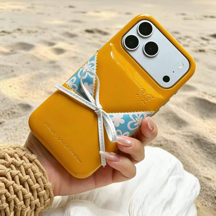 قاب پافری خردلی طرح Bikini مخصوص آیفون 17 پرو مکس | Mustard Puffer Bikini Case for iPhone 17 Pro Max