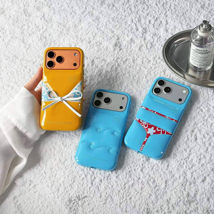 قاب پافری خردلی طرح Bikini مخصوص آیفون 17 پرو مکس | Mustard Puffer Bikini Case for iPhone 17 Pro Max